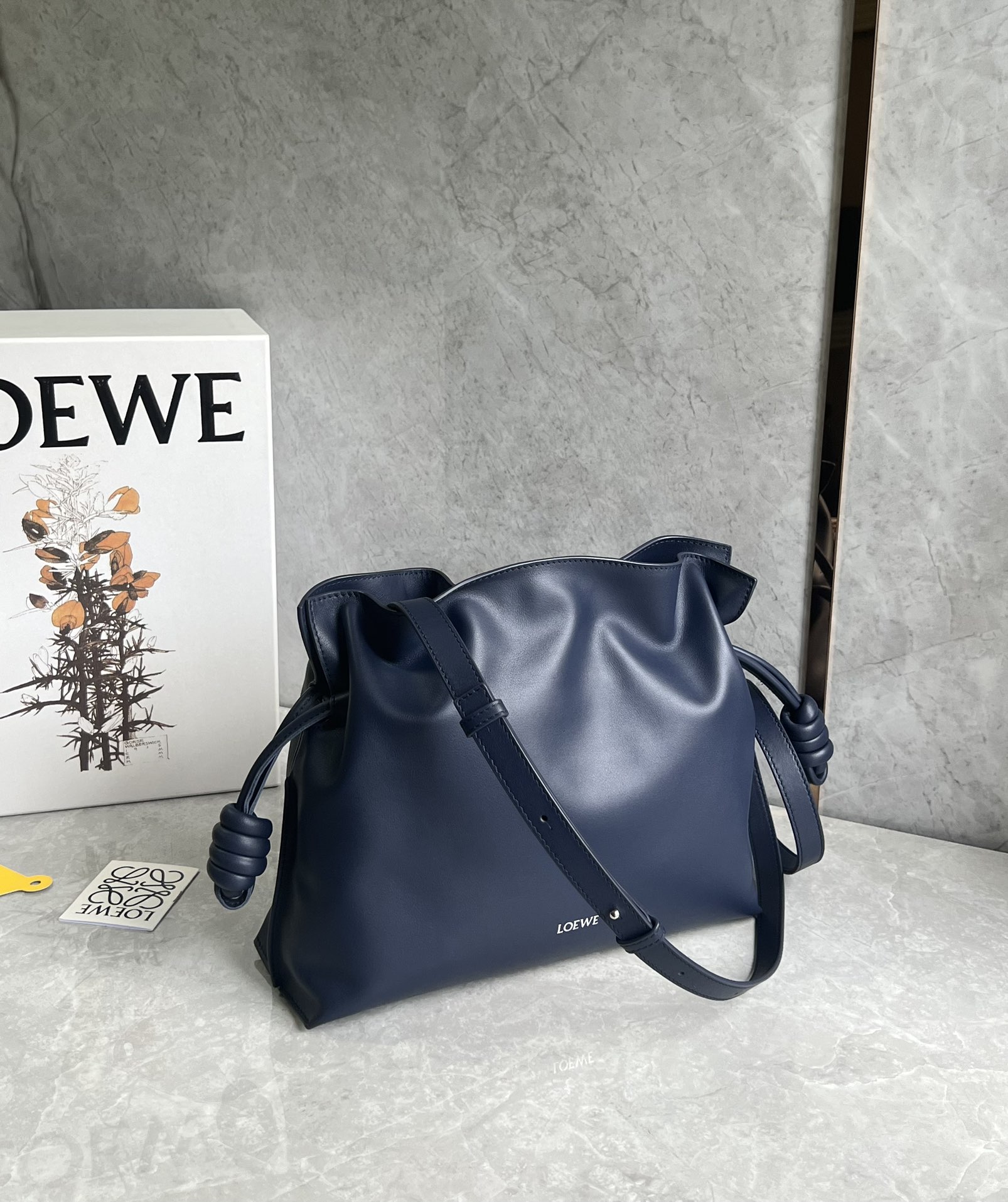 Loewe Medium Flamenco Clutch in Nappa Calfskin Abyss Blue